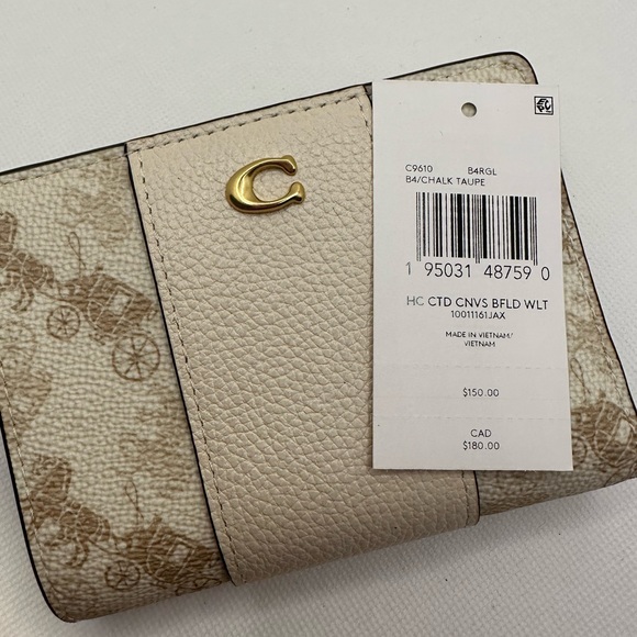 NWT Coach Bifold Snap Wallet with Horse and Carriage Print - Picture 10 of 10